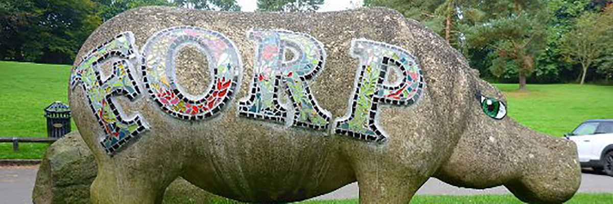 decorated hippos